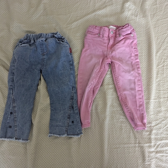 Stylish Pink and Blue Kids Jeans - Picture 1 of 3